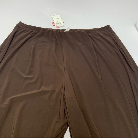 Bleeker McDonald Pants Woman 2X  Wide Leg Pull‎ On Brown Stretch Casual Travel - Picture 5 of 9